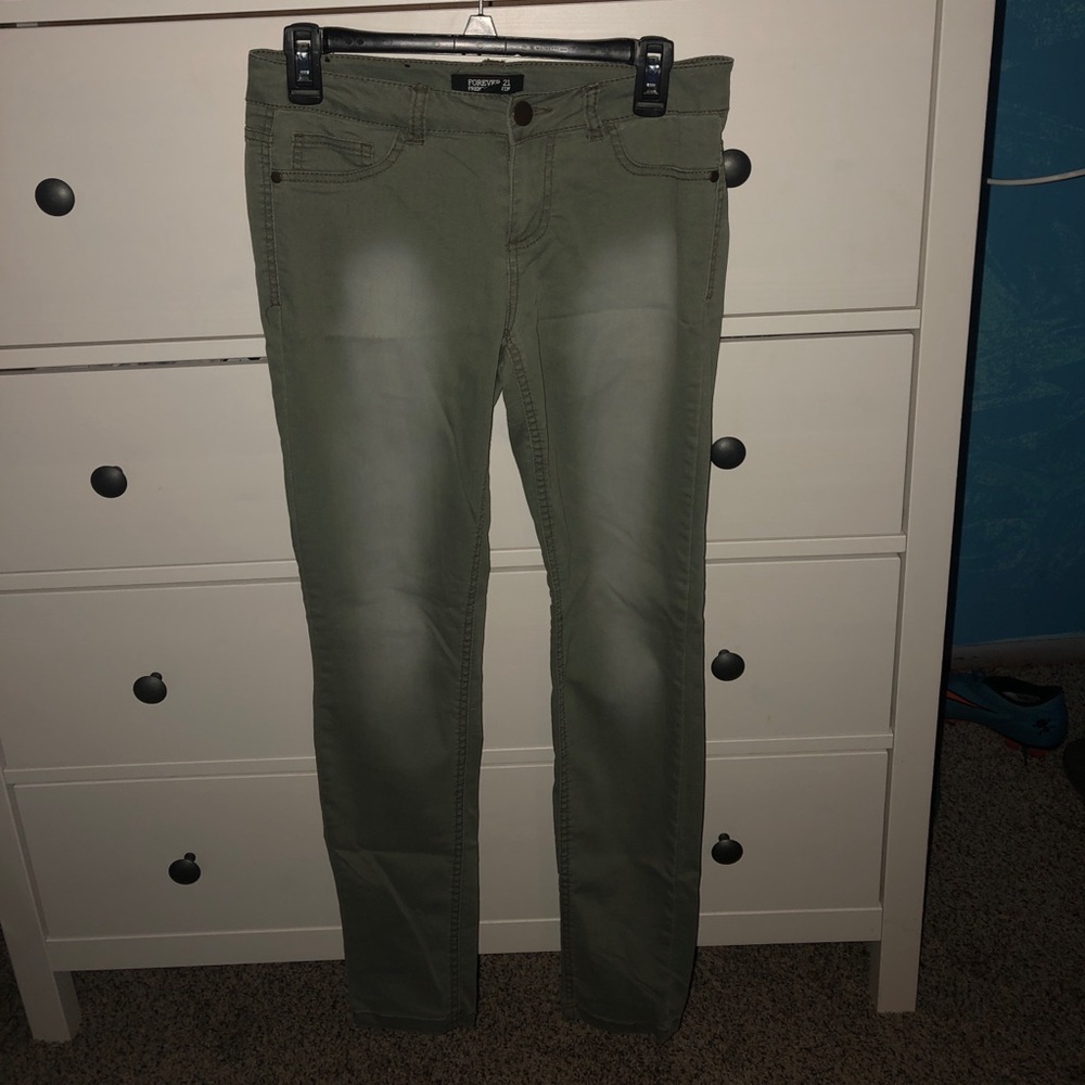 Army green jeans